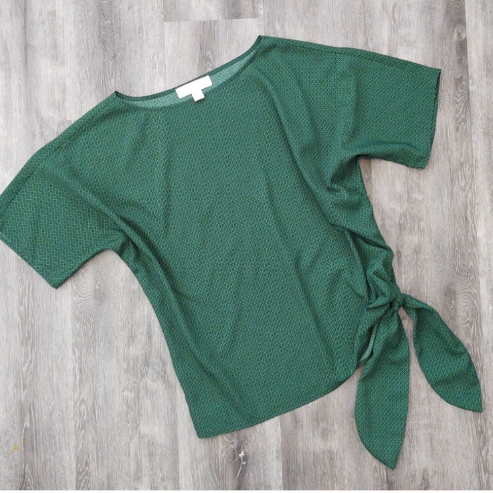 Michael Kors Green Dress Top w/ side knot XS